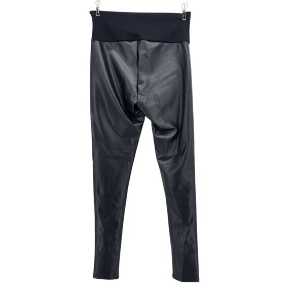 Spanx Assets Womens Medium Faux Leather Leggings Black High Waisted Pants - Picture 4 of 8